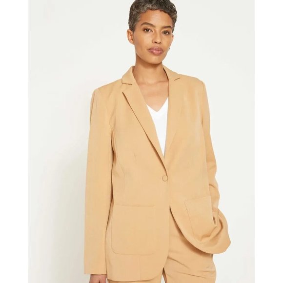 Universal Standard Blazer Tan Cafe Au Lait Single Button Jacket - Picture 1 of 11